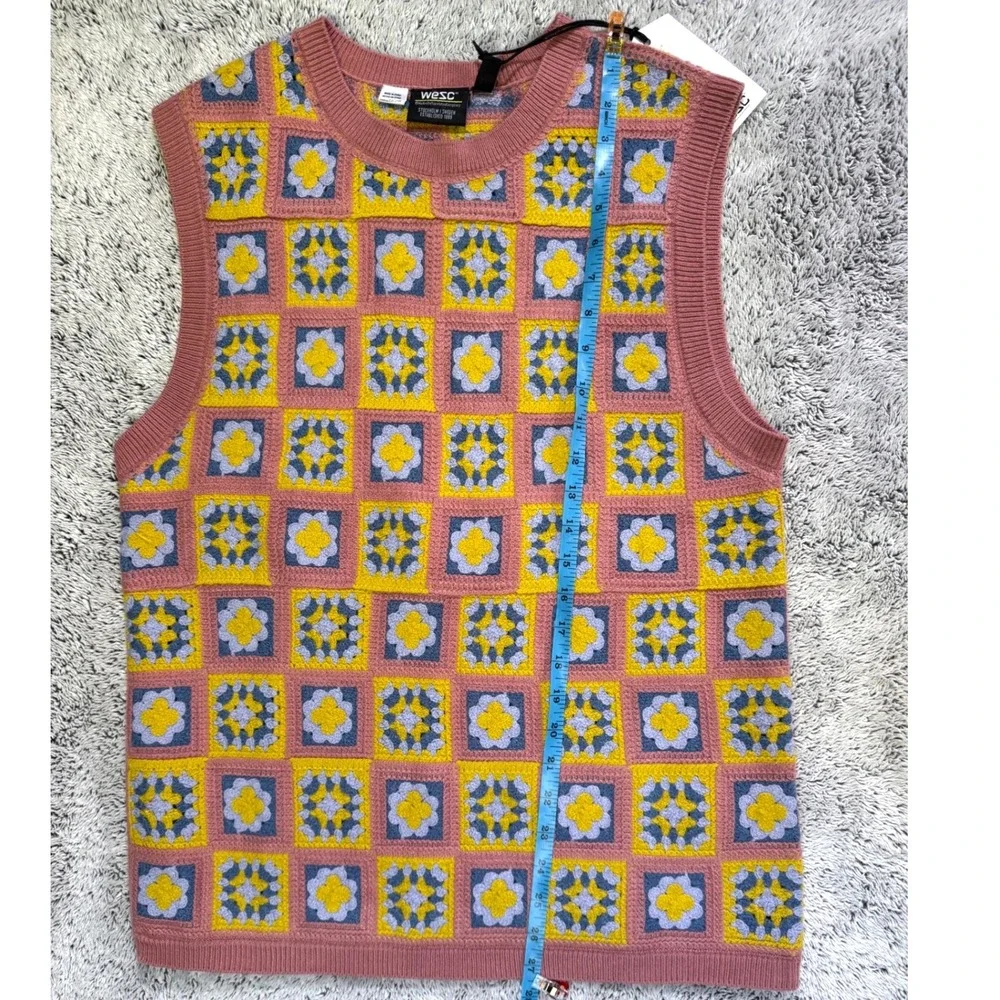 WeSC Crochet Sweater Vest Men S / Women M Granny Square Cottagecore Grandmacore